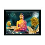 Dharvika Innovations Plastic Buddha Paintings For Living Room With Frame, 14 X 20 Inch