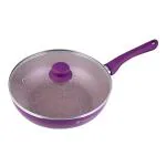 Wonderchef Royal Velvet Aluminium Non-stick Wok With Lid 24cm, 2.7L, Purple