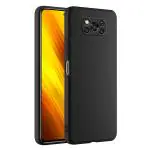 LIRAMARK Silicone Soft Back Cover Case for Poco X3 / Poco X3 Pro (Silicone Black)