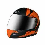 O2 Max Pro Full Face Helmet with Scratch Resistant Visor, Cross Ventilation & Matte Finish Graphics for Men’s Bike Motorcycle Scooty Riding (Orange, M)
