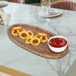 Appeasy Brown Wooden Handcrafted Serving Platter Bowl
