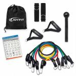 JoyFit Resistance Toning Tube Set of 5 with Foam Handles, Door Anchor for Training, Gym Workouts, Home Workout, Physical Therapy, Pilates Training for Men and Women, Exercise Guide Included