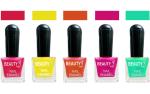 OUR Beauty Multicolor High Quality Quick Dry Long Lasting Hd Colors Nail Polish Yt01, 40 ml (Set Of 5)