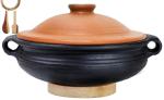Craftsman India Online Black Clay Pottery Mud Pot For Cooking And Serving, 3 L