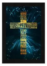 ArtX Multicolor Framed Picture Jesus Christ Cross Wall Art Painting 13 X 19 Inch