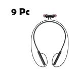 KOISHU Plastic Wireless Bluetooth Headphone Neckband | Sweat Resistant | Bluetooth Version 5 | Outstanding Sound Quality with Comfortable Neck Support | Black Color | Pack of 9
