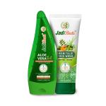 Jadi Buti Aloe vera gel & Neen Tulsi Face Wash | Pure organic Aloe barbadensis | Aloe, Manjistha & Turmeric | For All Skin & Hair types | 220 ml | Combo Pack