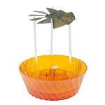 E-DAMEN Plastic Self Rotating Feng Shui Indoor and Outdoor Deepak for Home Decor and Puja (Orange, Pack of 2)