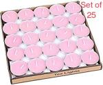 Shraddha Creation T-light Candles,Pink,Set of 25
