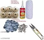 ARY&ASY 20 transparent buttons,20 dress/blouse hooks,6 pcs bobbin,1 machine oil 1 pcs thread cutter & 3 meter nada