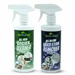 Quiclean Kitchen Cleaner and All in One Hard Stain Remover Combo for Stain-Free Kitchen, Home, Bathroom | Kitchen Cleaner Spray Oil & Grease Stain Remover | Lime Scale Remover for Bathroom (500ml x 2)