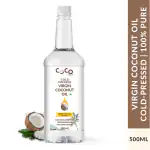 COCO CRUSH Virgin Coconut Oil| Cold Pressed, 100% Pure Natural| Hair, Body, Baby Massage (500 ml)