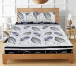 Homdazal White Printed Microfiber Flat 120 Tc Double Bedsheet With Pillow Covers (Pack Of 3)