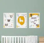 SpecialYou.in Pack of 3 Cute Motivational Posters(11.6 * 8.2 Inches) with white frames (13.1 * 9.9 Inches) wall stickers for kids room, photo frames for wall decoration