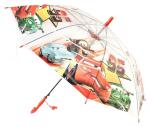 CHAATEWALA Multicolor Cartoon Printed Transparent 95 Lightning Mcqueen Car Umbrella (68 x 86 x 5 cm)