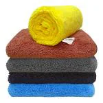 Softspun Multicolor Microfiber Cloth (Pack of 5)