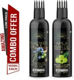 Desi Crew Flaxseed and Amla Oil Cold Pressed for Skin, Body and Hair Care 100 ml Each