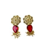 STORI HERITAGE ELEGANCE Women's Taaz Stone & Pearls Earrings (ST0201110074)