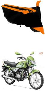 RONISH Two Wheeler Cover for Hero (CD deluxe, Black, Orange)