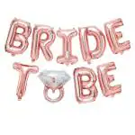 Party Propz Rose Gold Rubber Bride To Be Foil Balloon Decoration Set (Set Of 1)