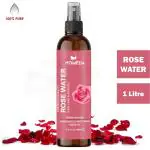 Homeda Pure Rose Water Spray for Face (1 Litre), Organic Gulab Jal Face Toner for Glowing Skin, Glow Mist Spray for Face, Hair (Steam Distilled for Women & Men)