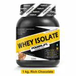PowerLift Whey protein Isolate (1kg, Rich Chocolate) 25g Pure Isolate Whey Per Scoop, Raw Whey From USA, with Digezyme blend, Sugar Free, Gluten Free, Lactose Free