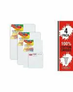 Variety Acid Free Canvas Board 10 x 14, 9 x 12, 5 x 5, 3 x 3 Inch (Pack of 4)