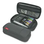 Wooum Premium Quality Pencil and Pen Pouch for Student School Supplies I Office Stationery Supplies (Whole-Grey)