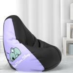 Biggie Bean Bag with Beans Filled - Size : L - 3D Printed Bean Bag with Beans - Designed by : DonnaPaula London - Color: Need more Sleep - Black Lavender - Best 3D Printed Bean Bag for Living Room - Pre-filled with Beans - Ready to use