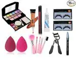 MISS DOLL Beauty Concealer Brush Set Sponge Puff Eyelash Glue Makeup Combo Kit for Girls