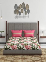 Trident Comfort Living 120 TC Cotton Bedsheet with 2 Pillow Covers Marilyn Pink