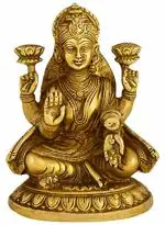 Kalakrithi Classic Metal Goddess Lakshmi with Blessing Hands 10.2 x 20.3 cm