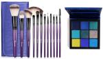 Buy Tya Violet Bag 1 Makeup Brushes With Obsession Sapphire Eyeshadow Palette (Set Of 2)