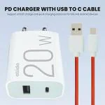 Eliide 20W PD & 18W QC 3.0 USB Dual Port Charger Adaptor with Type C USB Cable (TC 20C )