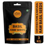 Urban Organics Basil / Sabja / Tukmariya / Bapchi Super Food Healthy and Nutrious- 3kg