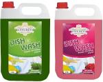 VARUNDA 1 Liter Green & 1 Liter Pink Rose Dish Wash Liquid - Dual Pack with Fresh Rose Scent, Effective Grease Removal, and Gentle on Hands Dish Wash Liquid Dish Cleaner Set Green and Pink Dish Cleaner 2ltr liquid (PACAK OF 1)