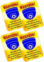 Cvanu WARNING! Video and Audio serveillance in progress.This property protected by security cameras! Emergency Sign