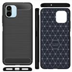 Fastship Silicone Rubber Hybrid Case Case Back Cover for Mi 220733SI / Redmi A1 - Black