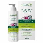 Health Veda Organics Onion Hair Oil with Vitamin D3 & Biotin for Hair fall & Hair Growth Control | No Mineral oil, Silicones & Synthetic Fragrance (100 ML)