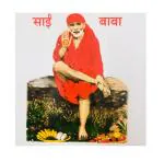 SHOP BY ROOM Ceramic Sai Baba Tiles for Home Entrance, Temple, Office - 6 x 6 Inch