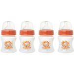 Naughty Kidz Orange Baby Feeding Bottle 125ml Pack of 4