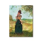 Tamatina Multicolor Realism Art The Yellow Jacket By Winslow Homer Canvas Painting - 36X27 Inch