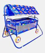 S. S Steelo Art Baby Crib and Cradle Two in One (Eva Blue)