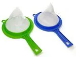 TruVeli Multicolor Multi Use Plastic Double Layer Mesh Net Water Strainer, Chalni Collapsible Strainer - Pack of 2
