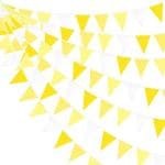 Festiko 12 Flags Yellow White Pennant Banner Triangle Flag Bunting Garland