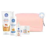 The Moms Co. Natural Vitamin C Complete Face Care Routine Kit l l Face Wash I Toner I Serum I Cream l Free Vanity Bag I Combo Pack 300 gms