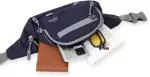 Finespaiky MTRSNG1102 Stylish Real Waist Bag Elegant Style Travel Pouch Passport Holder (Blue, Grey)