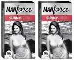 Manforce Ribbed & Dotted Sunny Edition Condoms, 10 Pcs x Pack of 2