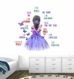 Rawpockets 90 cm Girl Self Love Stay Strong Positive Quotes Self Adhesive Wall Sticker