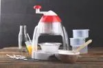PROKITCHEN Ice Gola Slush Maker, Ice Snow Maker Machine for Home, Ice Barf Crusher Cutter Set with 3 Bowl, 1 Glass, 4 Sticks - Plastic (Multicolour, Standard Size)